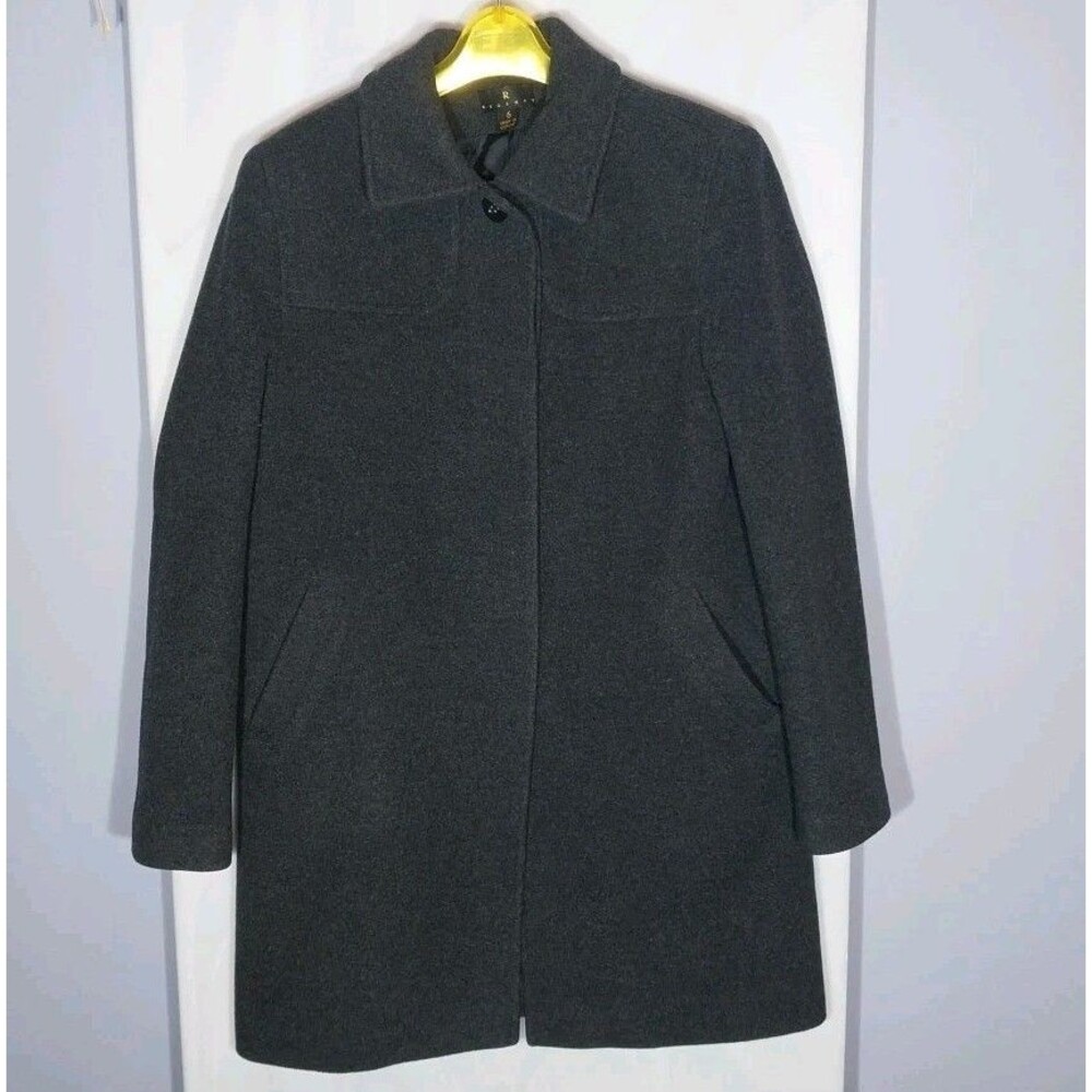 Vintage Regency 100% Wool Car Coat Women's 6 Black Tailored Long Classic